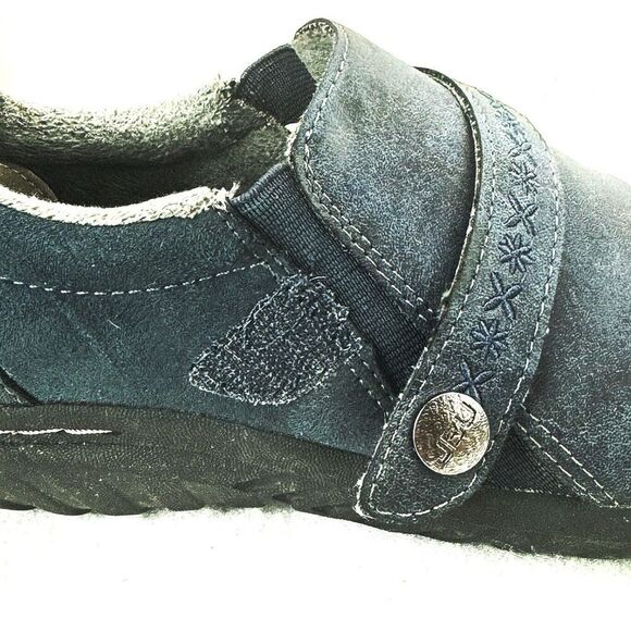 Jambu Moccasin Shoes W 7 Blue Blakely Encore Adjustable Memory Foam Plush Lined - Picture 11 of 14